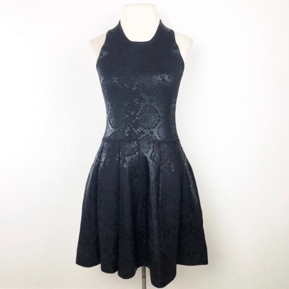 Parker | M | Olida Python Gilded Black Flare Dress